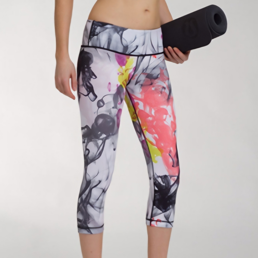 Rare Lululemon Wunder Under Crops Unicorn Tears Size 4 EUC